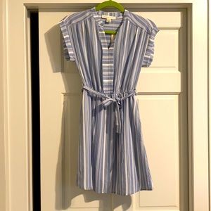 Size small monteau blue and white stripe dress
